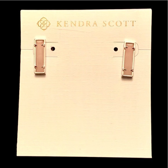Gifted…NWT Kendra Scott Lady Stud Earrings pink silver - Picture 6 of 6